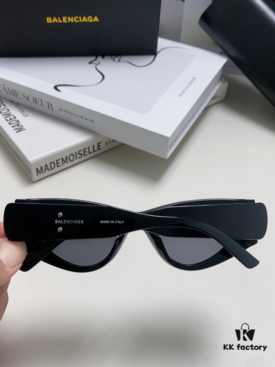 Balenciaga 2024 New Cat-Eye Sunglasses, Stylish Unisex Polarized UV Protection Shades, Influencer Streetwear Look from Xiaohongshu