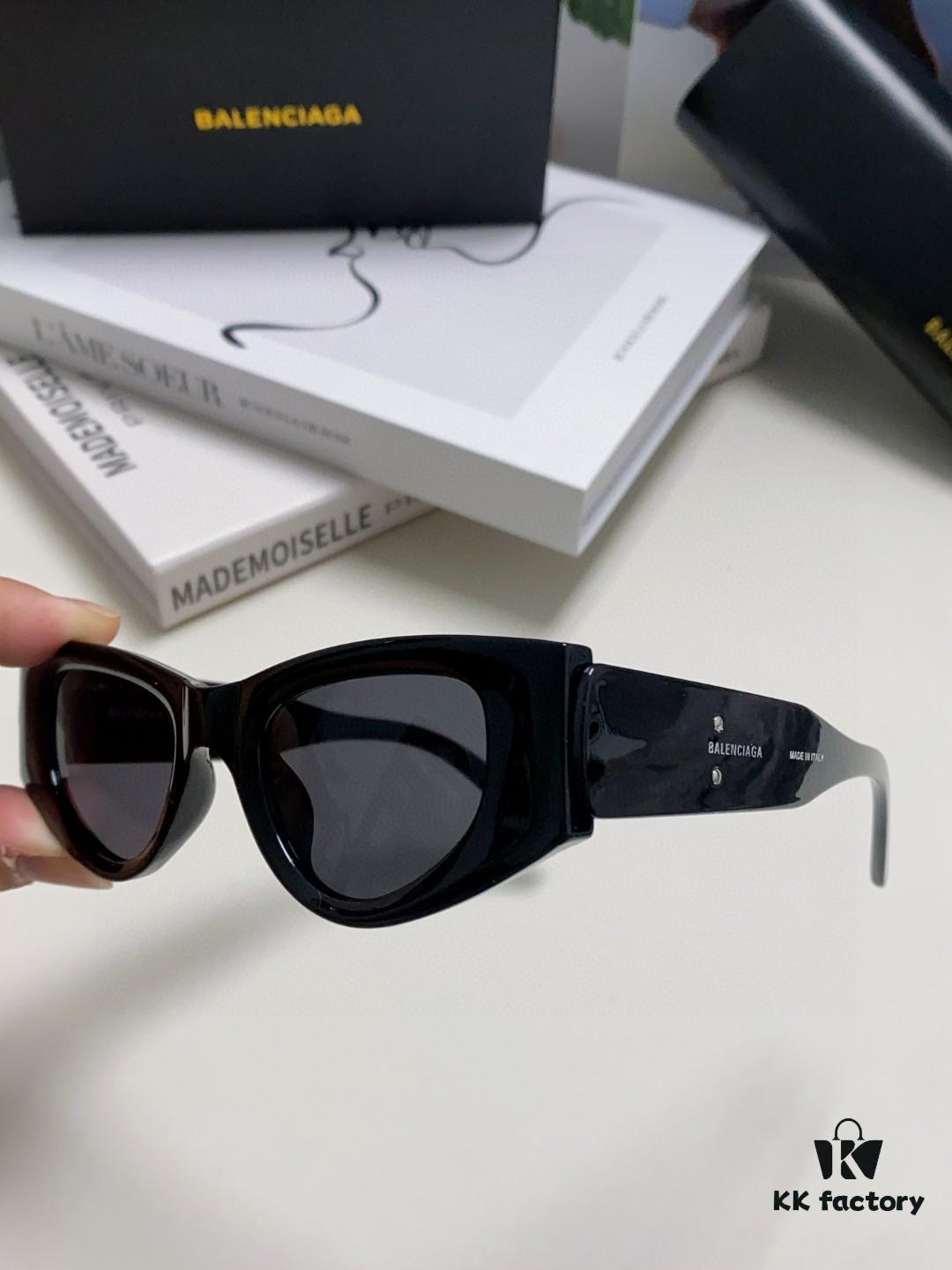 Balenciaga 2024 New Cat-Eye Sunglasses, Stylish Unisex Polarized UV Protection Shades, Influencer Streetwear Look from Xiaohongshu