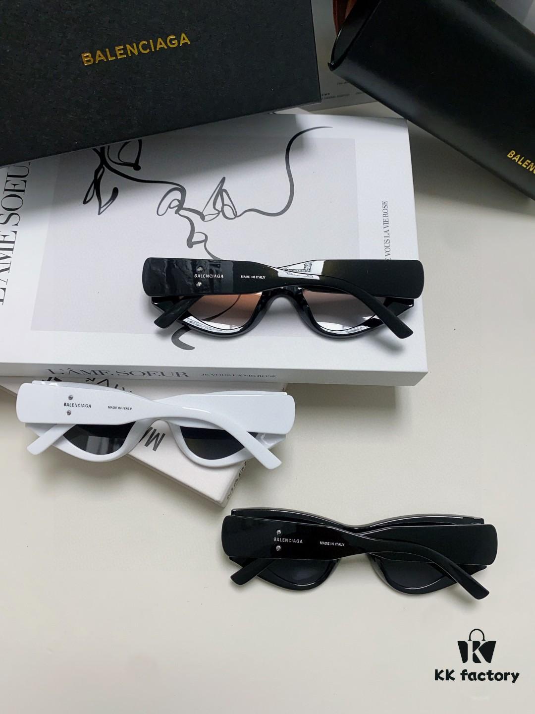 Balenciaga 2024 New Cat-Eye Sunglasses, Stylish Unisex Polarized UV Protection Shades, Influencer Streetwear Look from Xiaohongshu