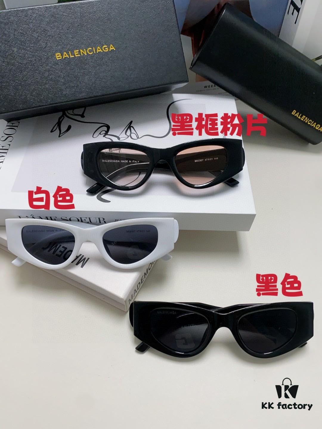 Balenciaga 2024 New Cat-Eye Sunglasses, Stylish Unisex Polarized UV Protection Shades, Influencer Streetwear Look from Xiaohongshu