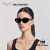 BALENCIAGA Balenciaga Latest Unique Frame Design Instantly Adorable Minimalist Small Frame High-Quality Eyewear Sunglasses