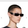 Balenciaga Original Large Logo BB0096S Black Silver Crystal Limited Edition Sunglasses