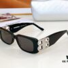 Balenciaga Original Large Logo BB0096S Black Silver Crystal Limited Edition Sunglasses