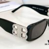 Balenciaga Original Large Logo BB0096S Black Silver Crystal Limited Edition Sunglasses