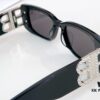 Balenciaga Original Large Logo BB0096S Black Silver Crystal Limited Edition Sunglasses