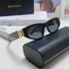 Balenciaga Black Sunglasses Double B Streetwear Style Women's Summer Sun Glasses Ins 2024 New Arrival Hip-Hop Retro Fashion High-End UV Protection Eyewear
