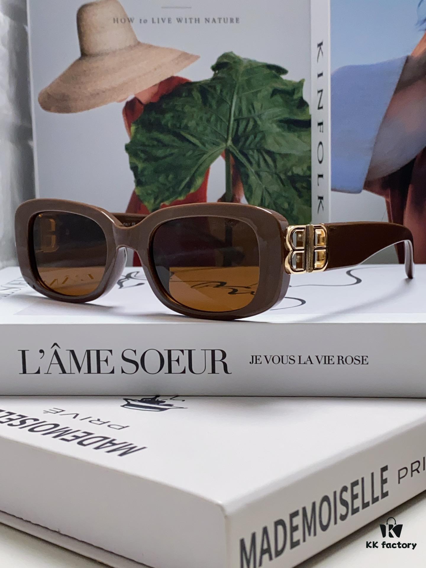 Balenciaga 2024 New Arrival Women's Fashion Classic BB Narrow-Frame Sunglasses BB0310SK Eyewear