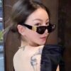 Balenciaga Black Sunglasses Double B Streetwear Women's Summer Sun Glasses Ins 2024 New Hip-Hop Retro Fashion High-End UV Protection Sunglasses