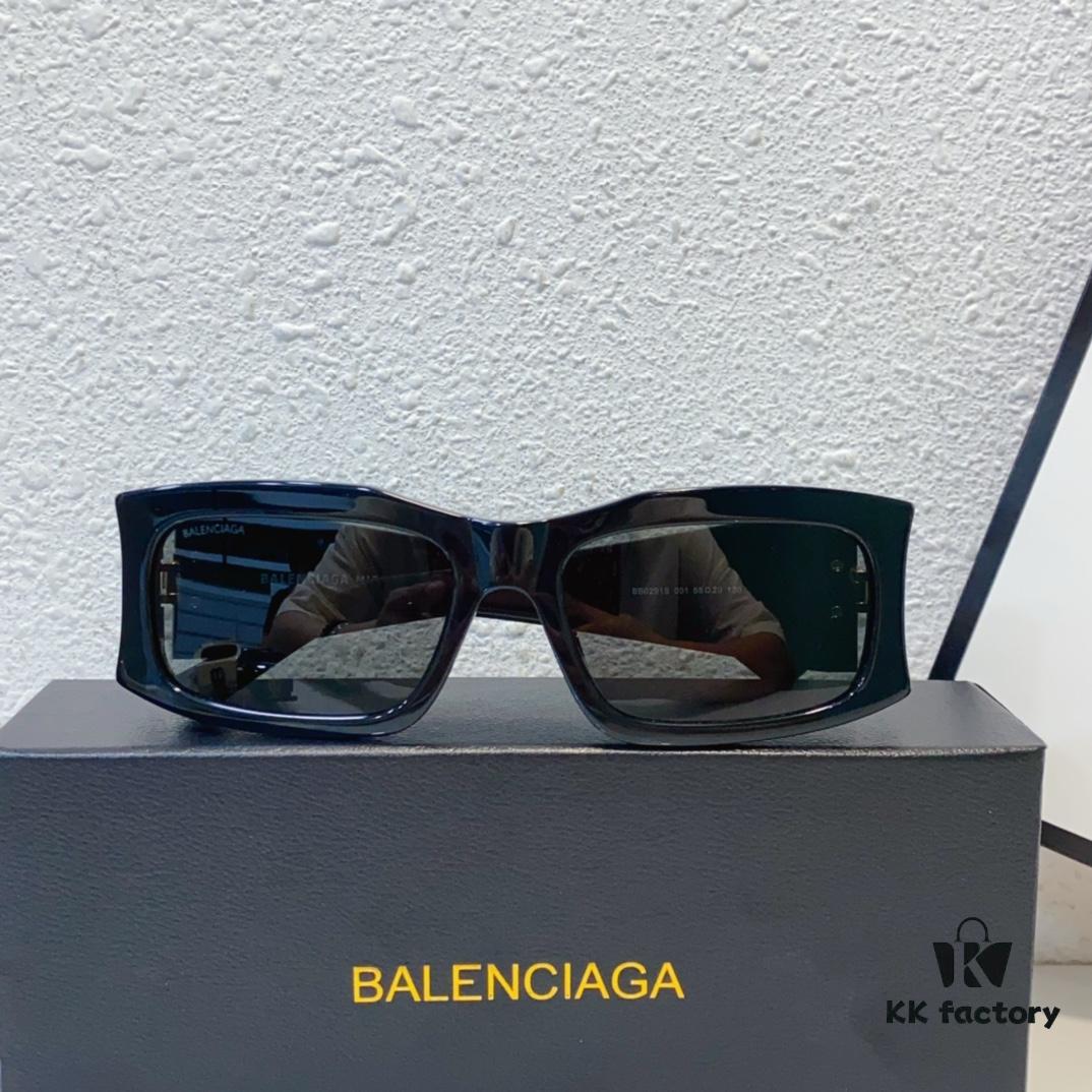 High-end! Official Website New Arrival Synchronization BALENCIAGA Balenciaga Signature Double BB Matte Logo Temples Oversized Frame Minimalist Stylish and Face-Contouring