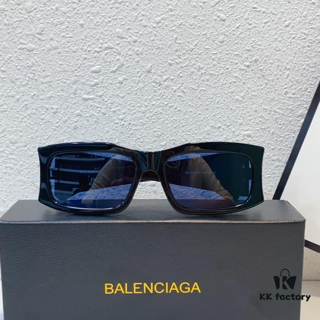 High-end! Official Website New Arrival Synchronization BALENCIAGA Balenciaga Signature Double BB Matte Logo Temples Oversized Frame Minimalist Stylish and Face-Contouring