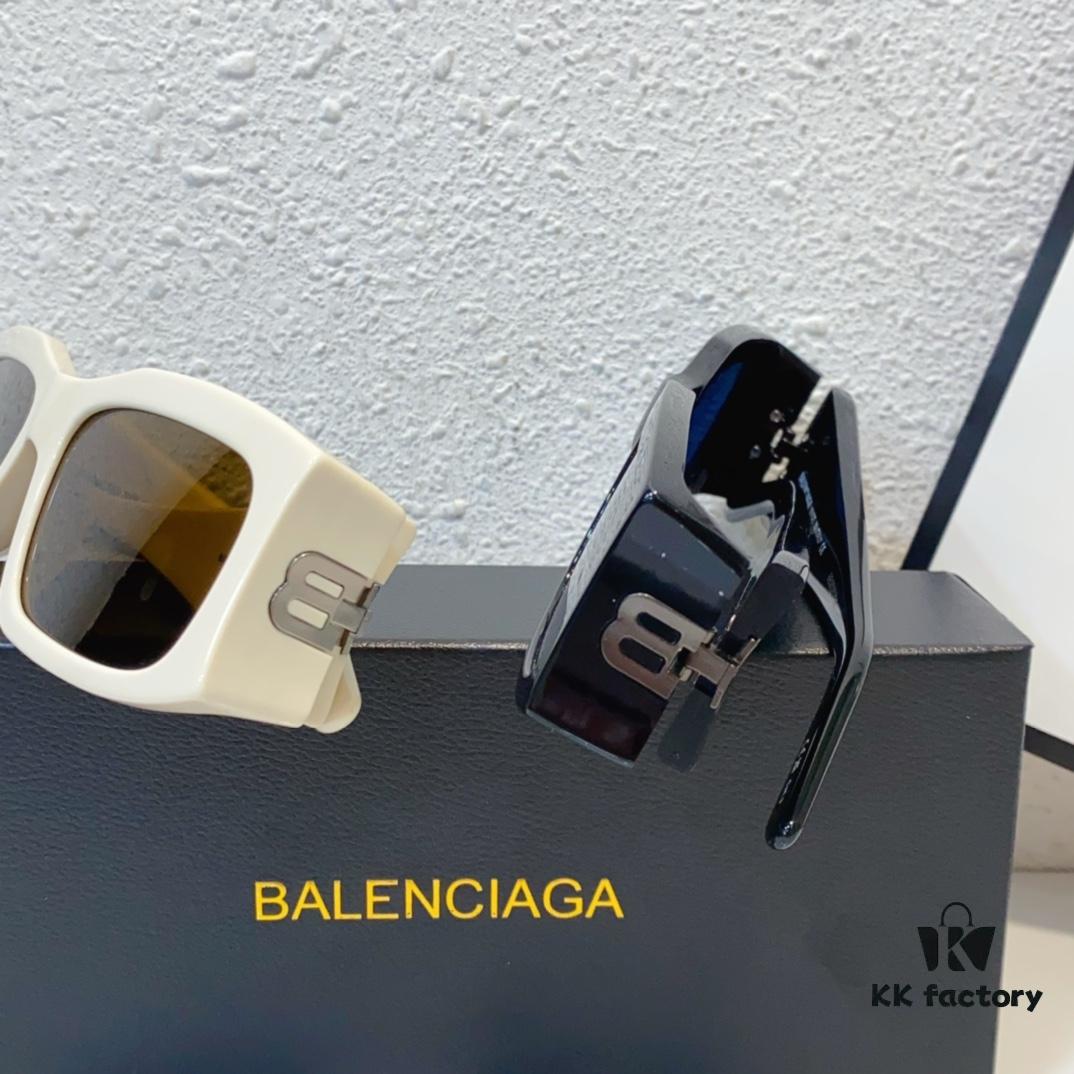 High-end! Official Website New Arrival Synchronization BALENCIAGA Balenciaga Signature Double BB Matte Logo Temples Oversized Frame Minimalist Stylish and Face-Contouring
