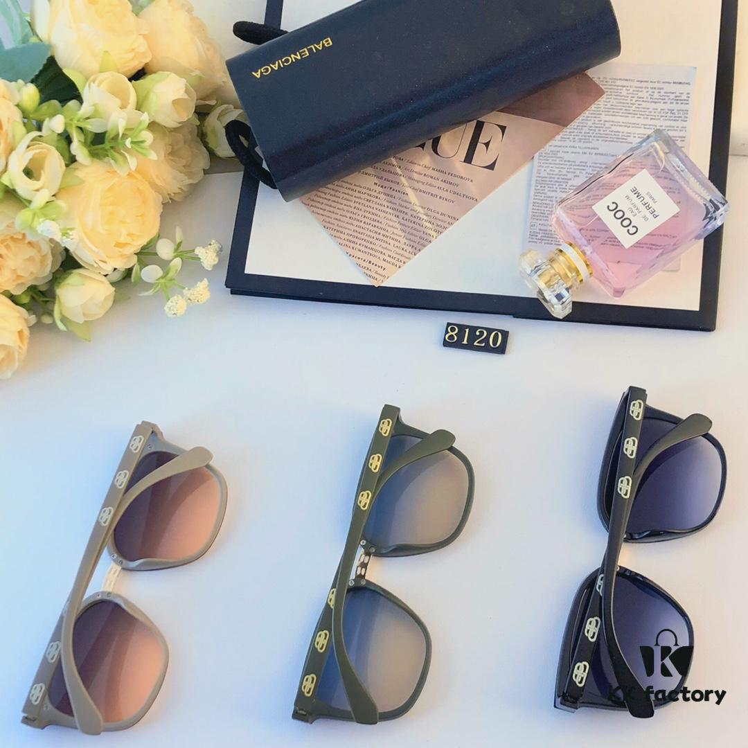 BalenCiaga Women's Sunglasses with UV Protection, Frameless Round Design for Slimming Look, Stylish Instagram-Trendy Sunglasses for Street Photography