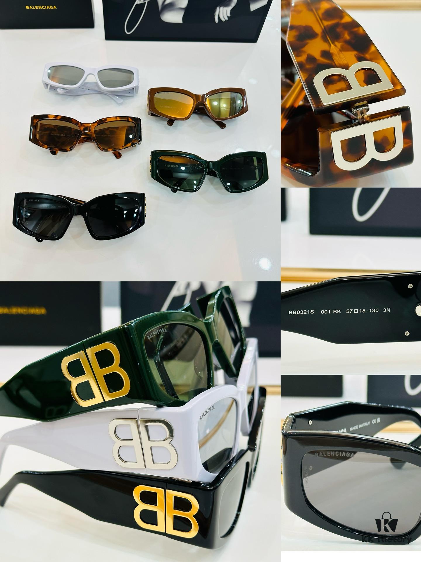 BALENCIAGA BB0321S Size 57□18-130 Stylish Unisex Sunglasses with Unique Frame Design