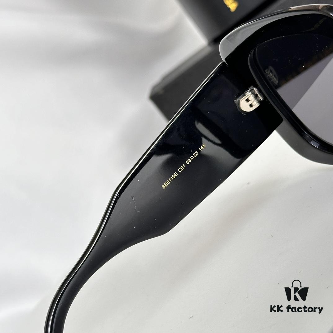 2022 Spring New Arrival – BALENCIAGA BB0119 Balenciaga Square Sunglasses with Full-Logo Temple Design