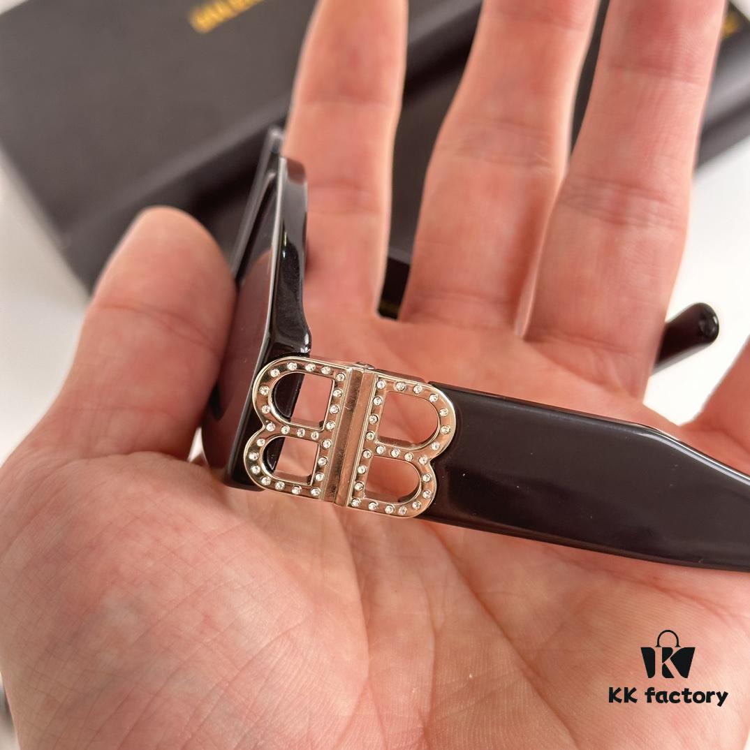 Diamond-Encrusted Balenciaga BB0095S Triangular Acetate Sunglasses, Same Style as Zhao Zhaoyi's Official Website