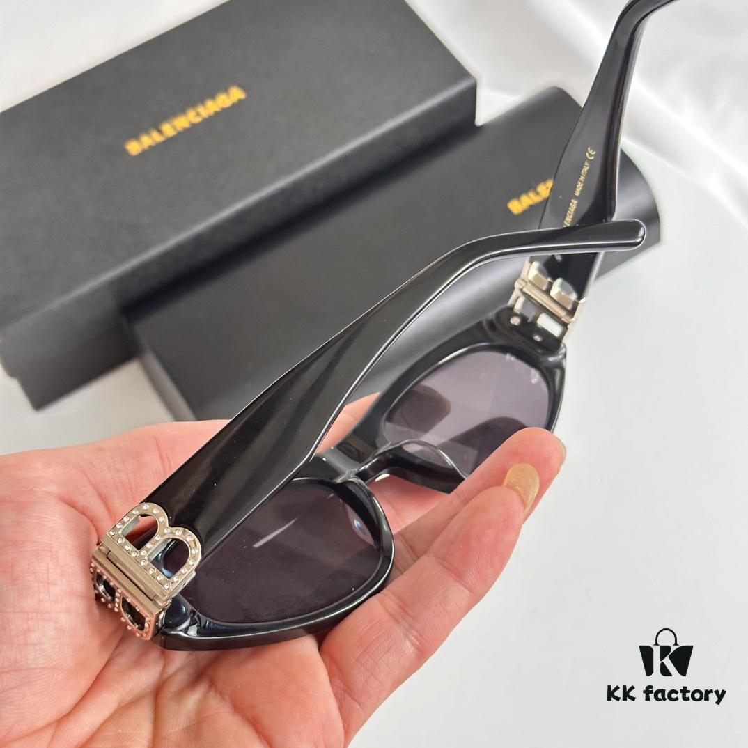 Diamond-Encrusted Balenciaga BB0095S Triangular Acetate Sunglasses, Same Style as Zhao Zhaoyi's Official Website