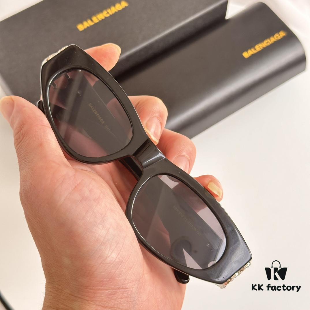 Diamond-Encrusted Balenciaga BB0095S Triangular Acetate Sunglasses, Same Style as Zhao Zhaoyi's Official Website