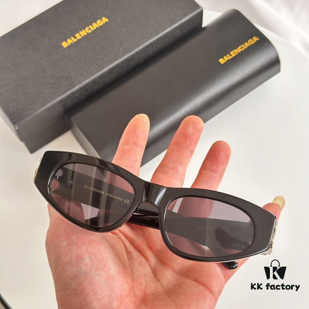 Diamond-Encrusted Balenciaga BB0095S Triangular Acetate Sunglasses, Same Style as Zhao Zhaoyi's Official Website