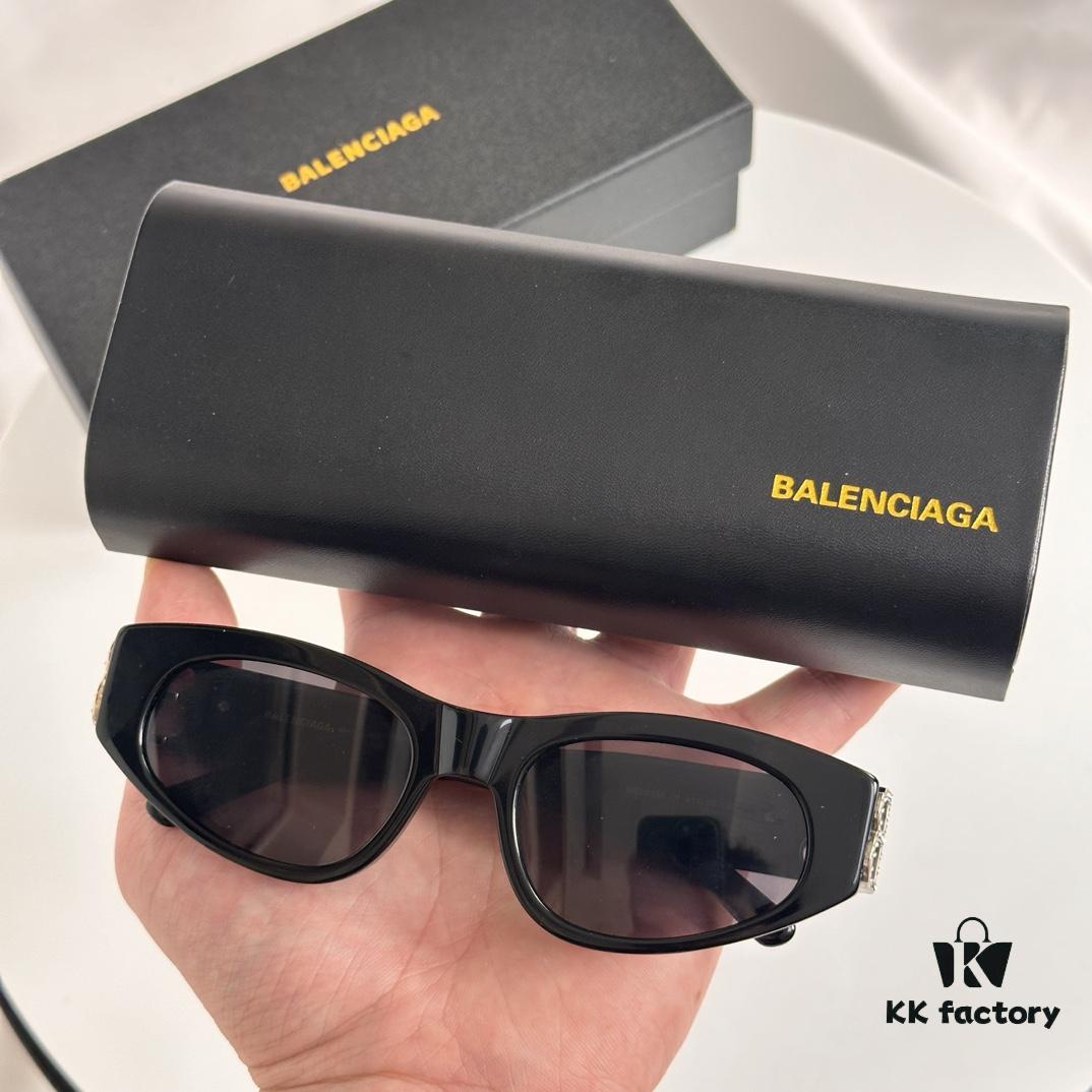 Diamond-Encrusted Balenciaga BB0095S Triangular Acetate Sunglasses, Same Style as Zhao Zhaoyi's Official Website