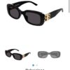 BALENCIAGA BB0310SK Black and Gold Sunglasses