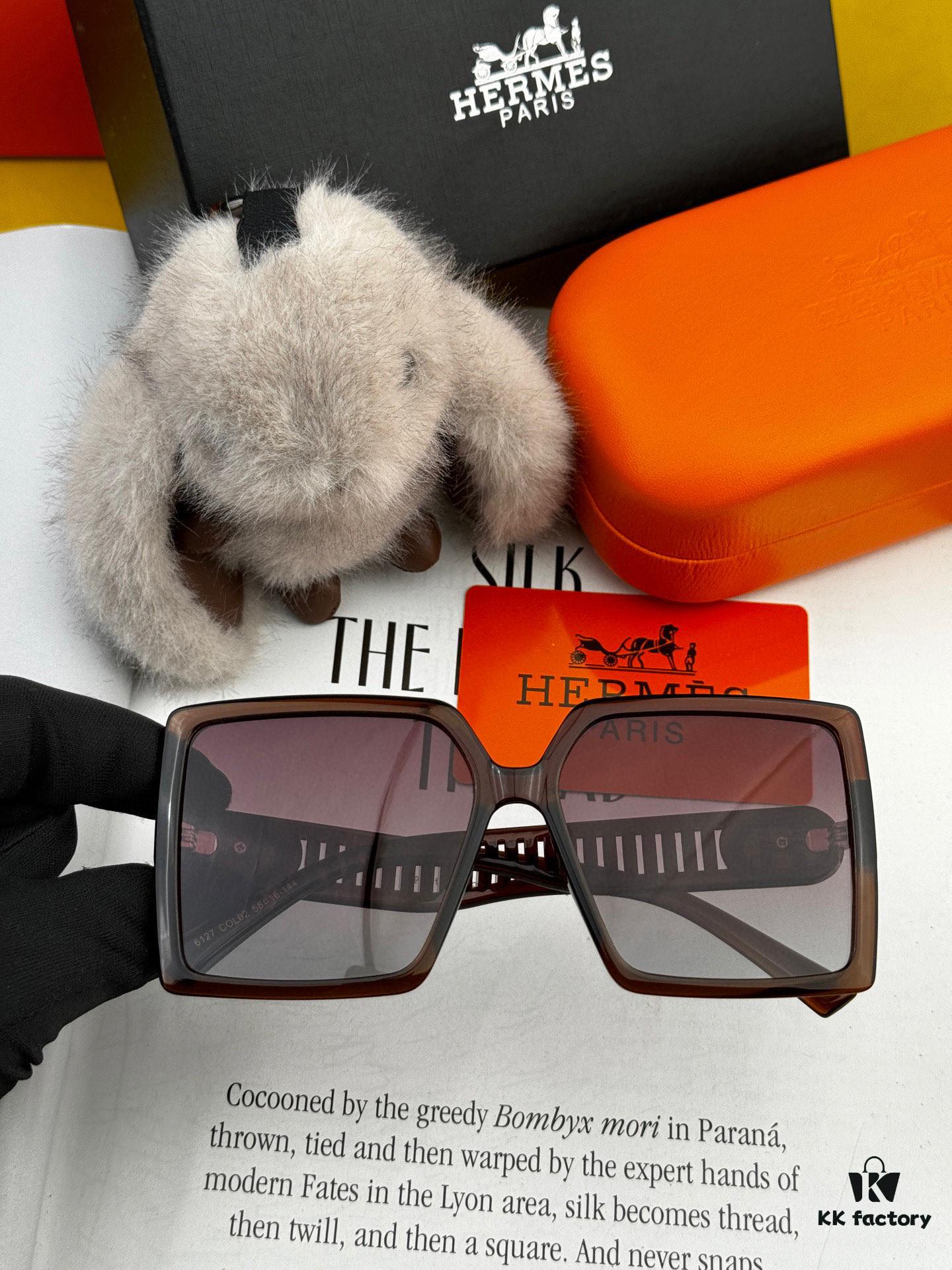 HERMES Spring 2025 New Arrival Original Luxury Square Sunglasses - High-Quality Authentic Design