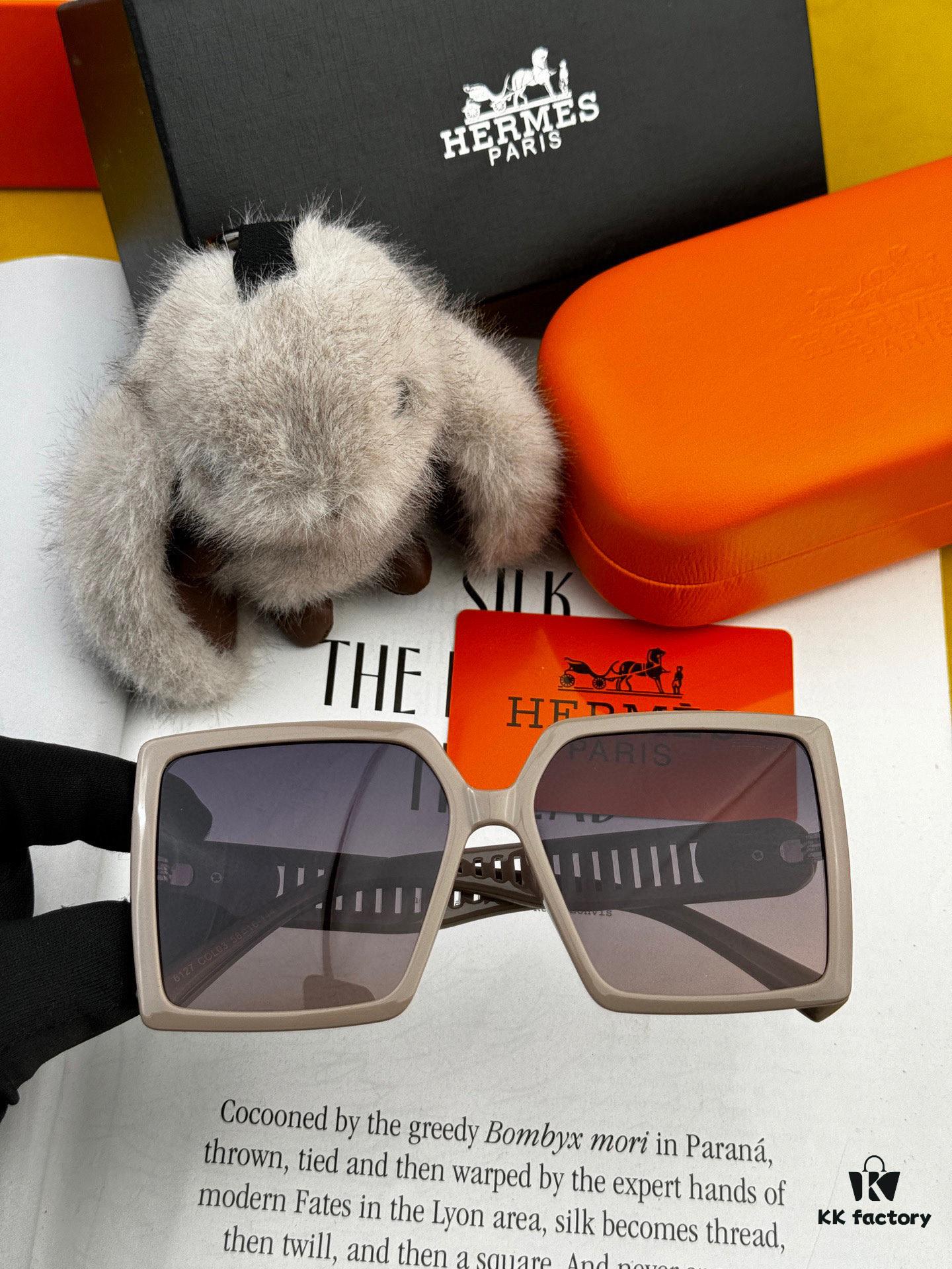 HERMES Spring 2025 New Arrival Original Luxury Square Sunglasses - High-Quality Authentic Design