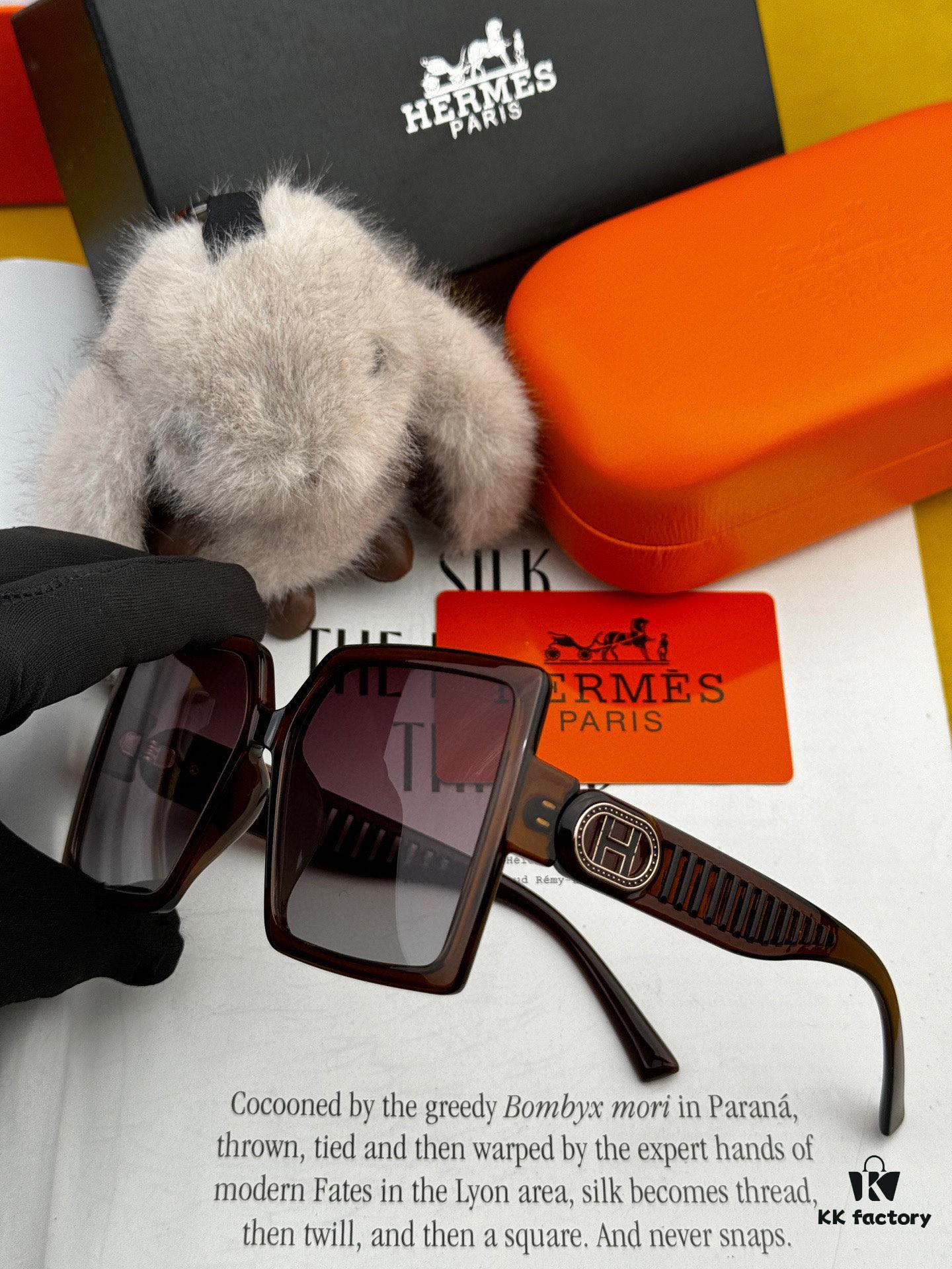 HERMES Spring 2025 New Arrival Original Luxury Square Sunglasses - High-Quality Authentic Design