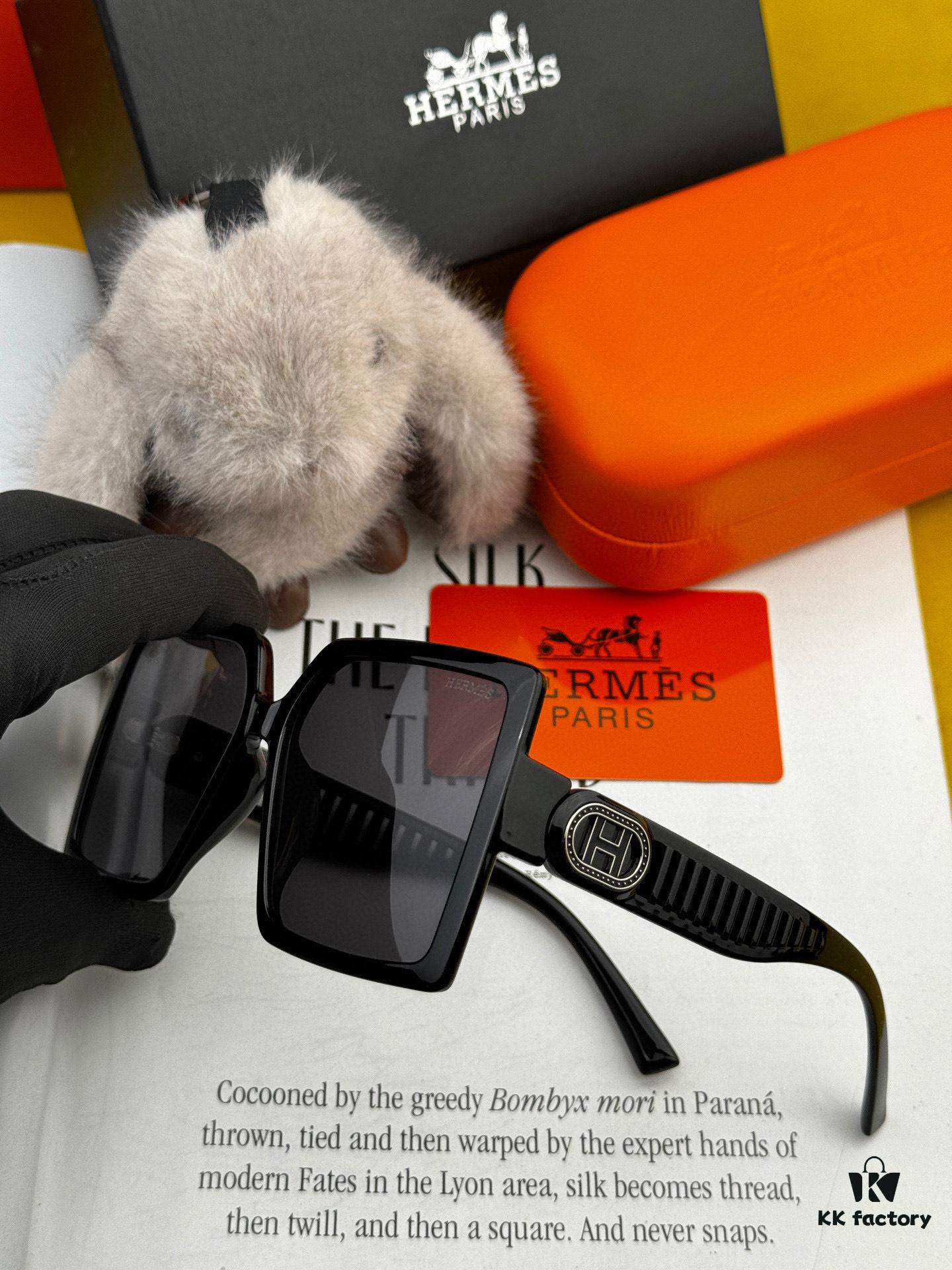 HERMES Spring 2025 New Arrival Original Luxury Square Sunglasses - High-Quality Authentic Design