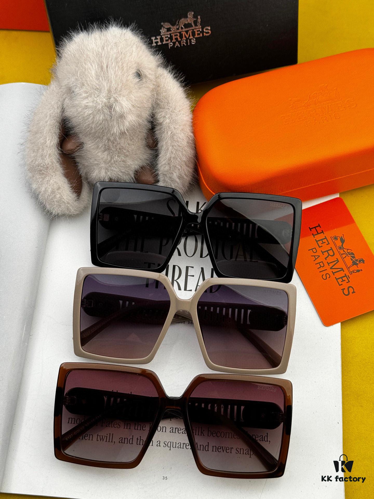 HERMES Spring 2025 New Arrival Original Luxury Square Sunglasses - High-Quality Authentic Design