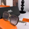 HERMES 2025 Spring New Arrival Original Release Famous Internet Hit Ultra Popular Blue Classic Luxury Fashion Square Sunglasses High-Quality Authentic H8303