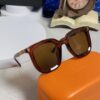 Hermes 2025 New Arrival Retro Square Unisex Sunglasses for Women, Slimming Design for Round Faces, Fashionable Metal-Frame with Cut-Out Temples, UV-Protective Sunglasses