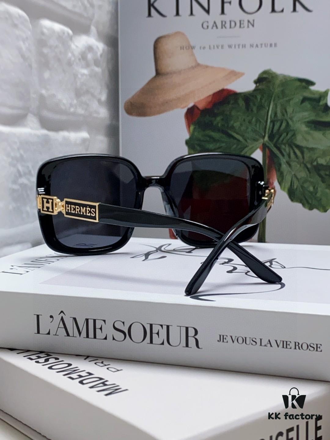 Hermes 2024 New Arrival Women's Sunglasses, Polarized Oversized Round Square UV-Protective Driving Sunglasses for Women, Face-Framing Sun Protection Eyewear