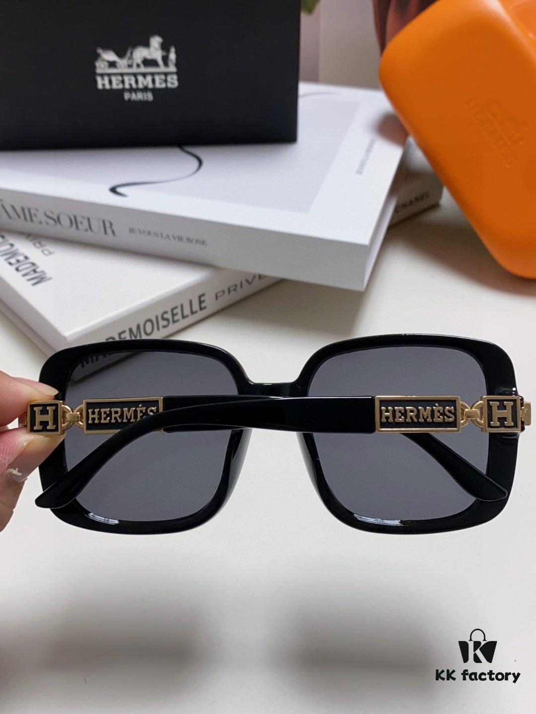 Hermes 2024 New Arrival Women's Sunglasses, Polarized Oversized Round Square UV-Protective Driving Sunglasses for Women, Face-Framing Sun Protection Eyewear