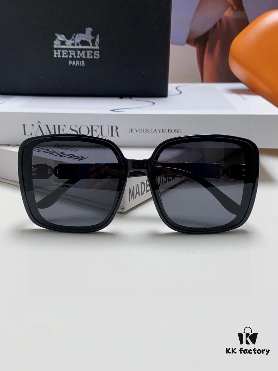 Hermes 2024 New Arrival Women's Sunglasses, Polarized Oversized Round Square UV-Protective Driving Sunglasses for Women, Face-Framing Sun Protection Eyewear