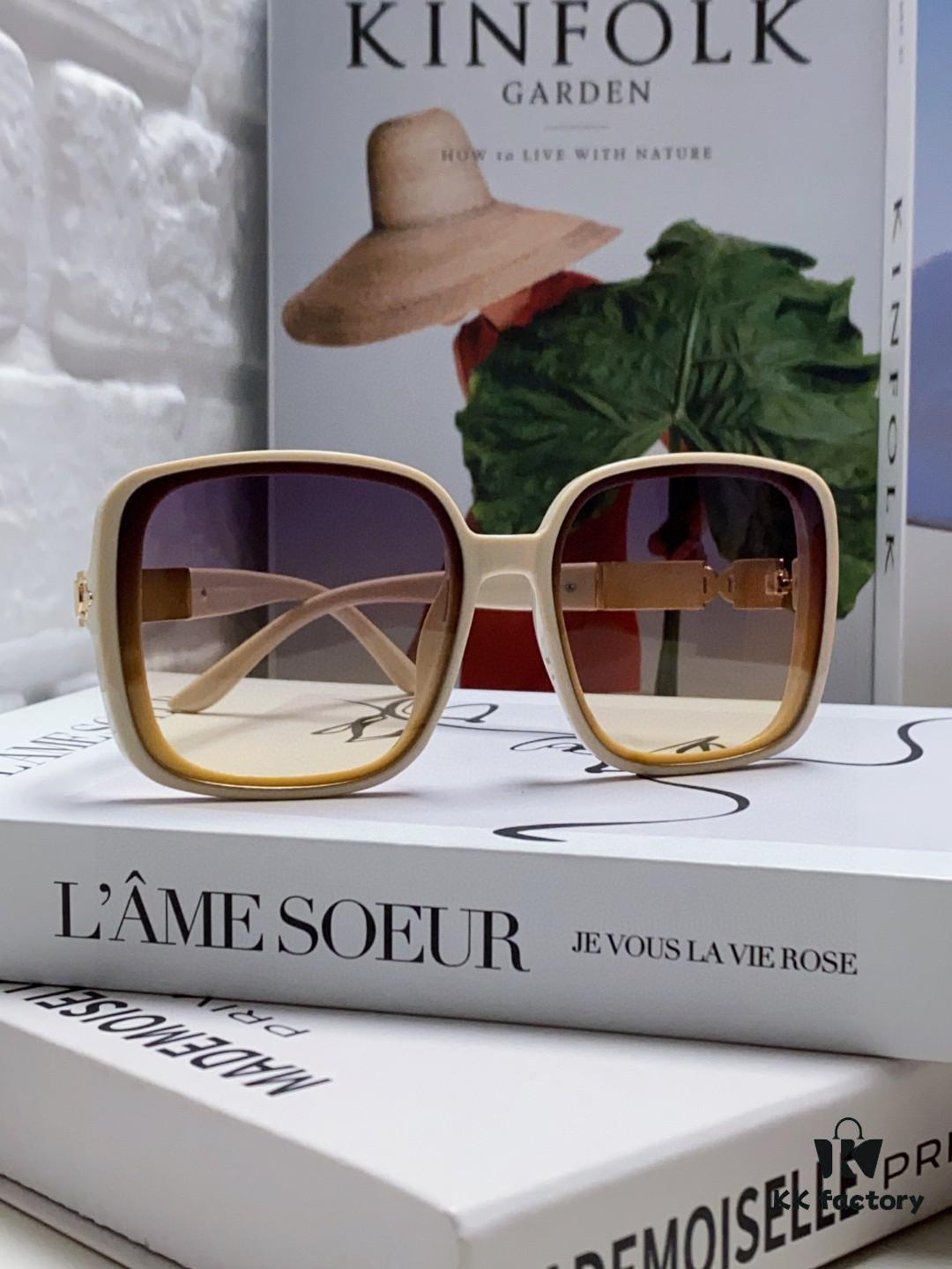 Hermes 2024 New Arrival Women's Sunglasses, Polarized Driving Glasses, Large Square-Round Frame, UV Protection, Face-Framing Design