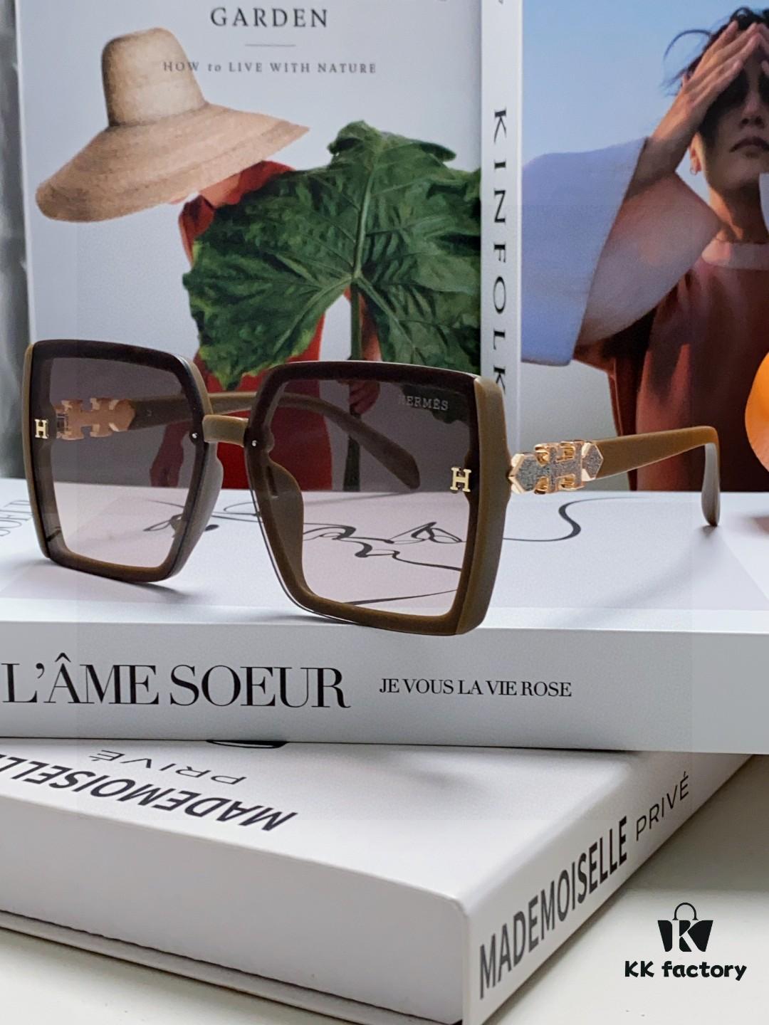 Hermes 2026 New Arrival Women's High-Definition Sunglasses with Premium Cut Frame and Imported Polylite Lenses