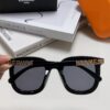 Hermes 2025 New Arrival Retro Square Unisex Sunglasses for Women, Slimming Design for Round Faces, Fashionable Influencer-Style Sunglasses with Metal Cut-Out Temples, UV-Protective Eyewear