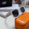Hermes 2025 New Arrival Retro Square Unisex Sunglasses for Women, Slimming Frame for Round Faces, Fashionable Influencer-Style Sunglasses with Metal Cut-Out Temples, UV-Protective