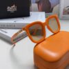 Hermes 2025 New Arrival Retro Square Unisex Sunglasses for Women, Slimming Design for Round Faces, Fashionable Metal-Frame with Hollowed Temples, UV Protection
