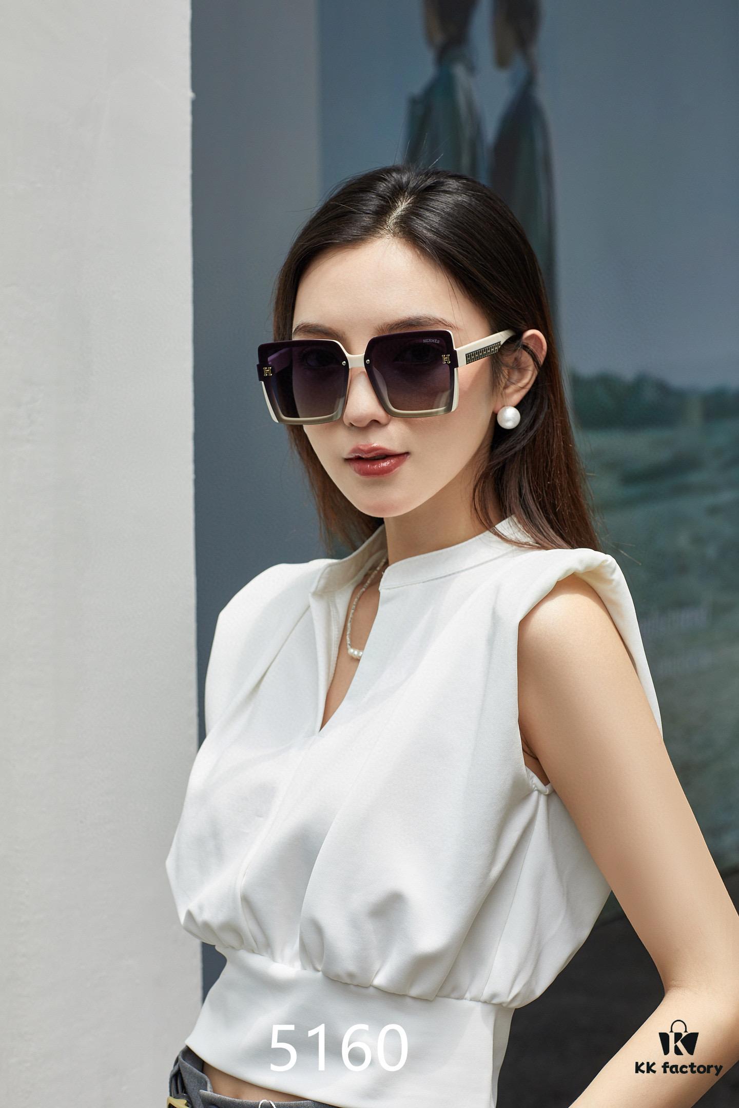 HERMES Spring 2025 New Arrival Original Luxury Square Sunglasses - High-Quality Designer Shades with Iconic Logo