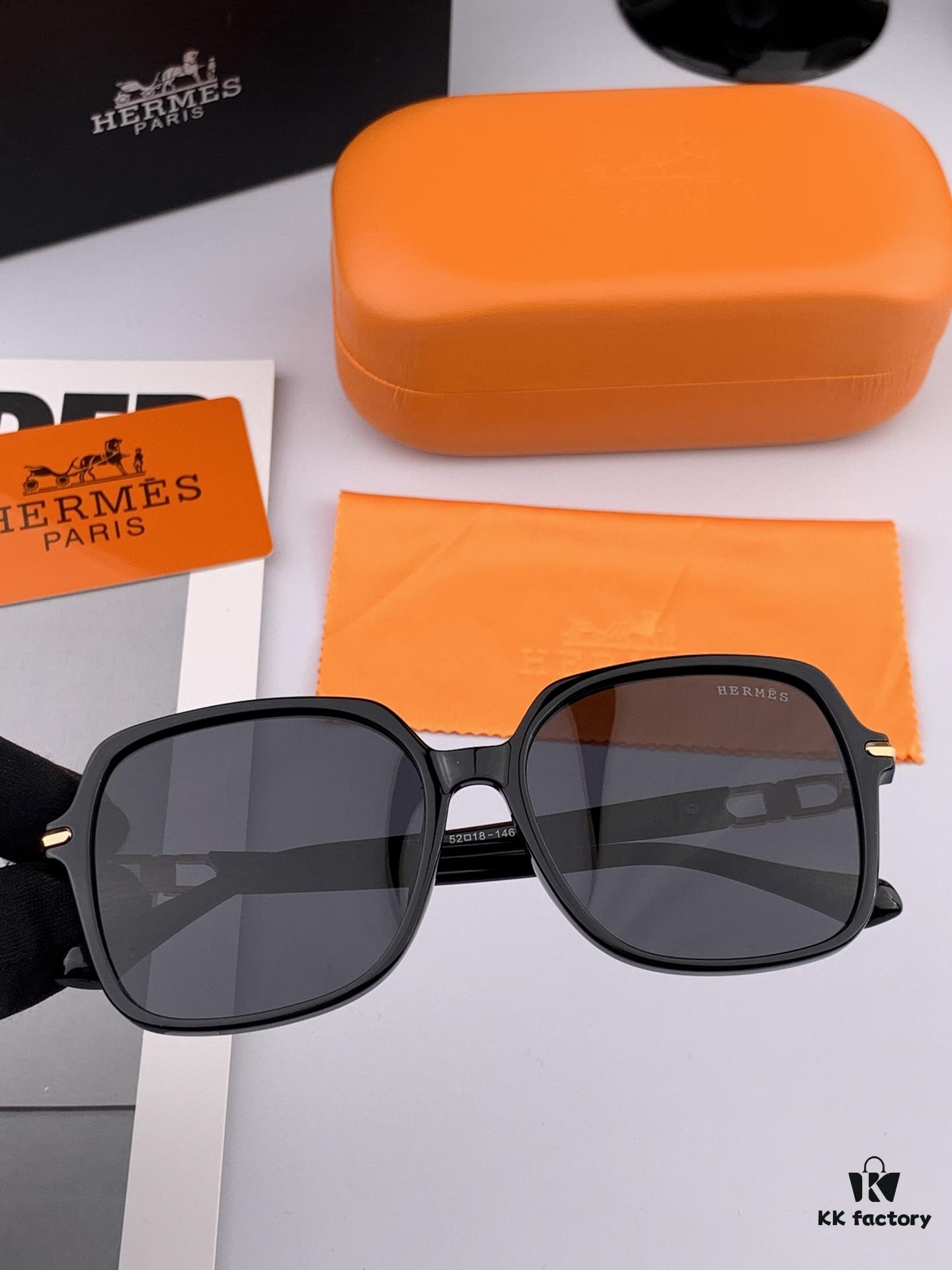 HERMES 2025 Spring New Arrival Original Release Famous Internet Sensation Ultra Popular Blue Classic Luxury Square Sunglasses