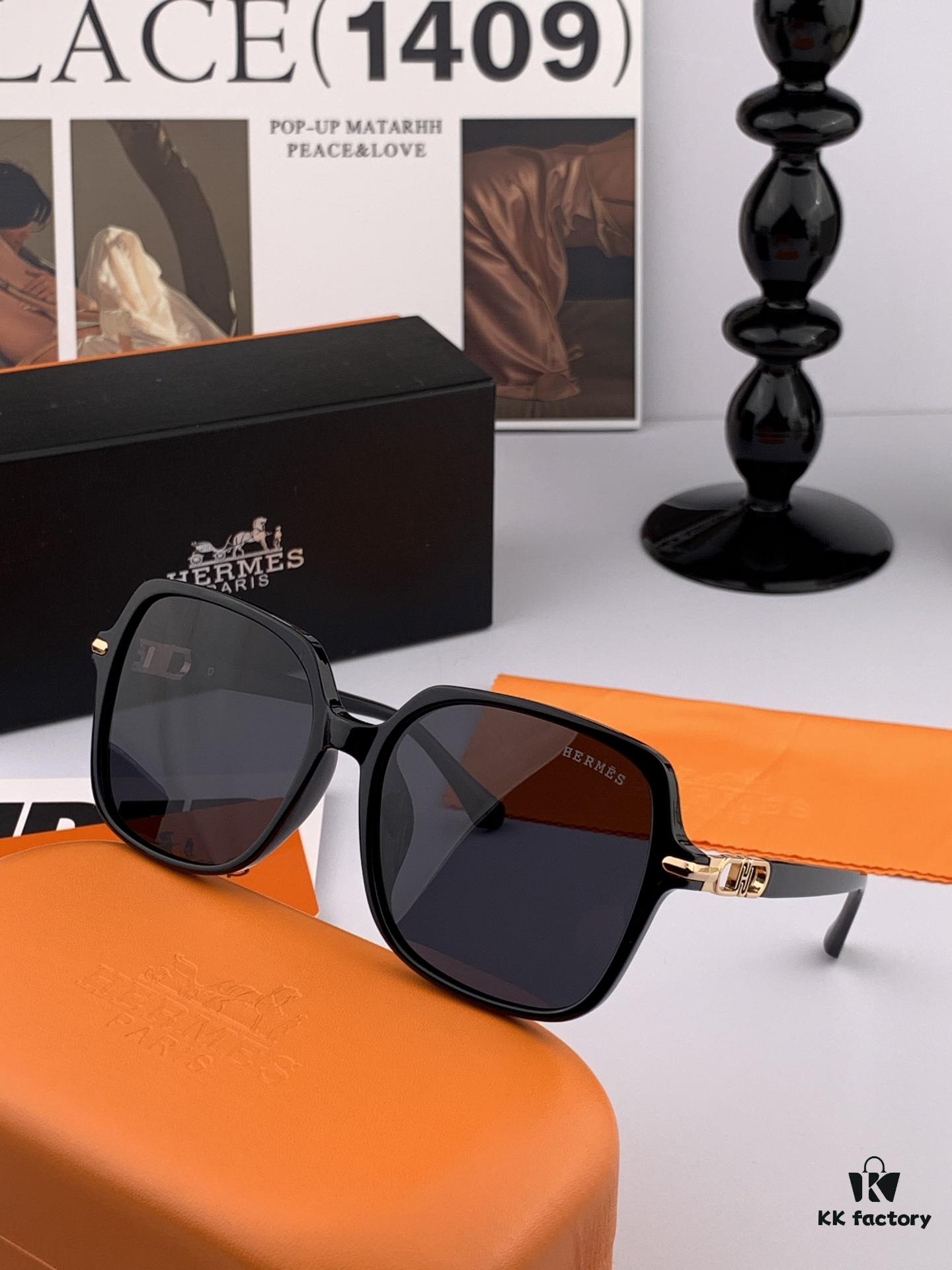 HERMES 2025 Spring New Arrival Original Release Famous Internet Sensation Ultra Popular Blue Classic Luxury Square Sunglasses