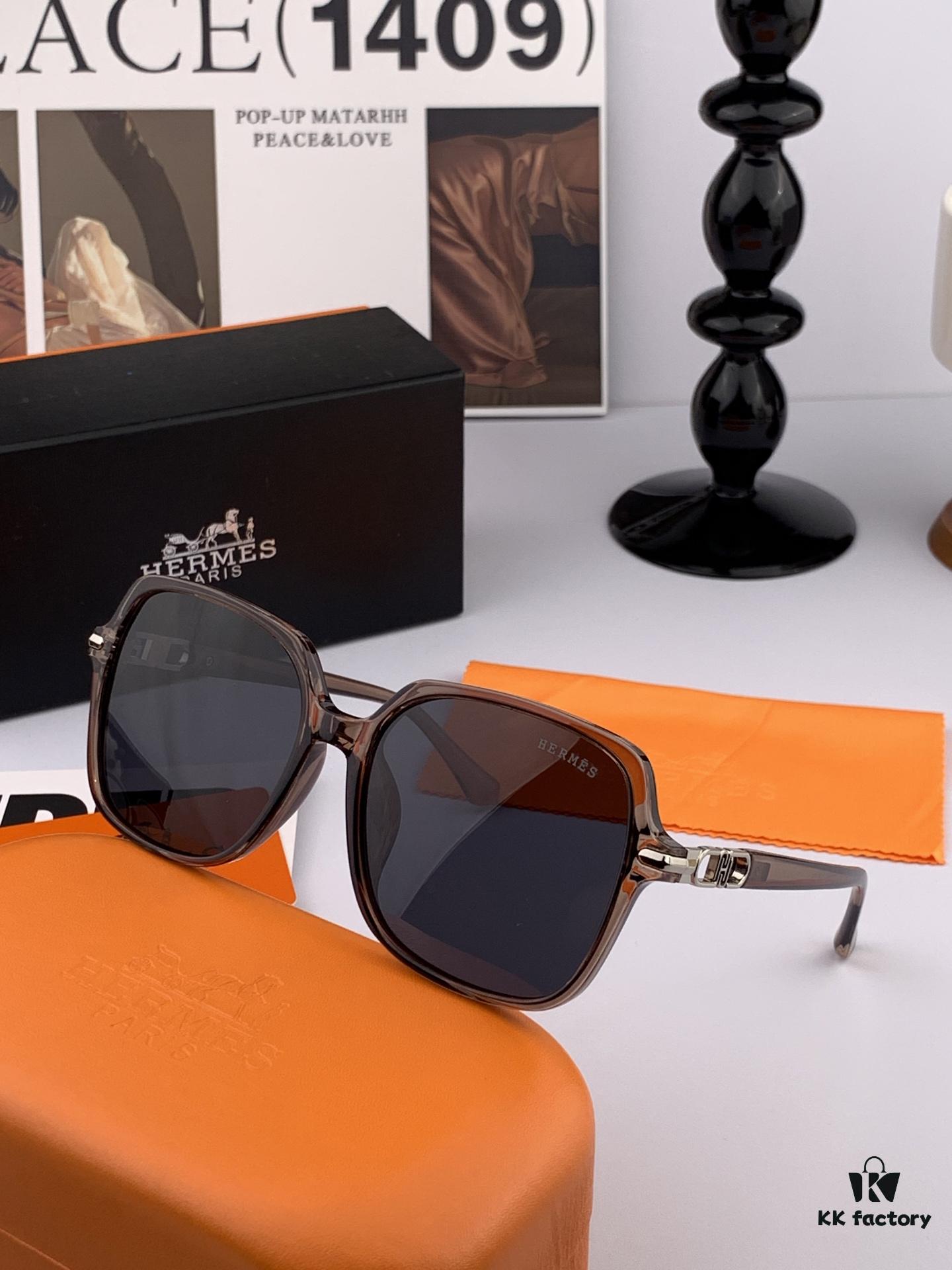 HERMES 2025 Spring New Arrival Original Release Famous Internet Sensation Ultra Popular Blue Classic Luxury Square Sunglasses