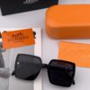 HERMES 2025 Spring New Arrival Original Release Famous Internet Influencer Ultra Popular Luxury Square Sunglasses Classic Full-Frame Design High-Quality Authentic Brand Model: H1301
