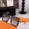 HERMES 2025 Spring New Arrival Original Release Famous Internet Influencer Ultra Popular Luxury Square Sunglasses Classic Full-Frame Design High-Quality Authentic Brand Model: H1301