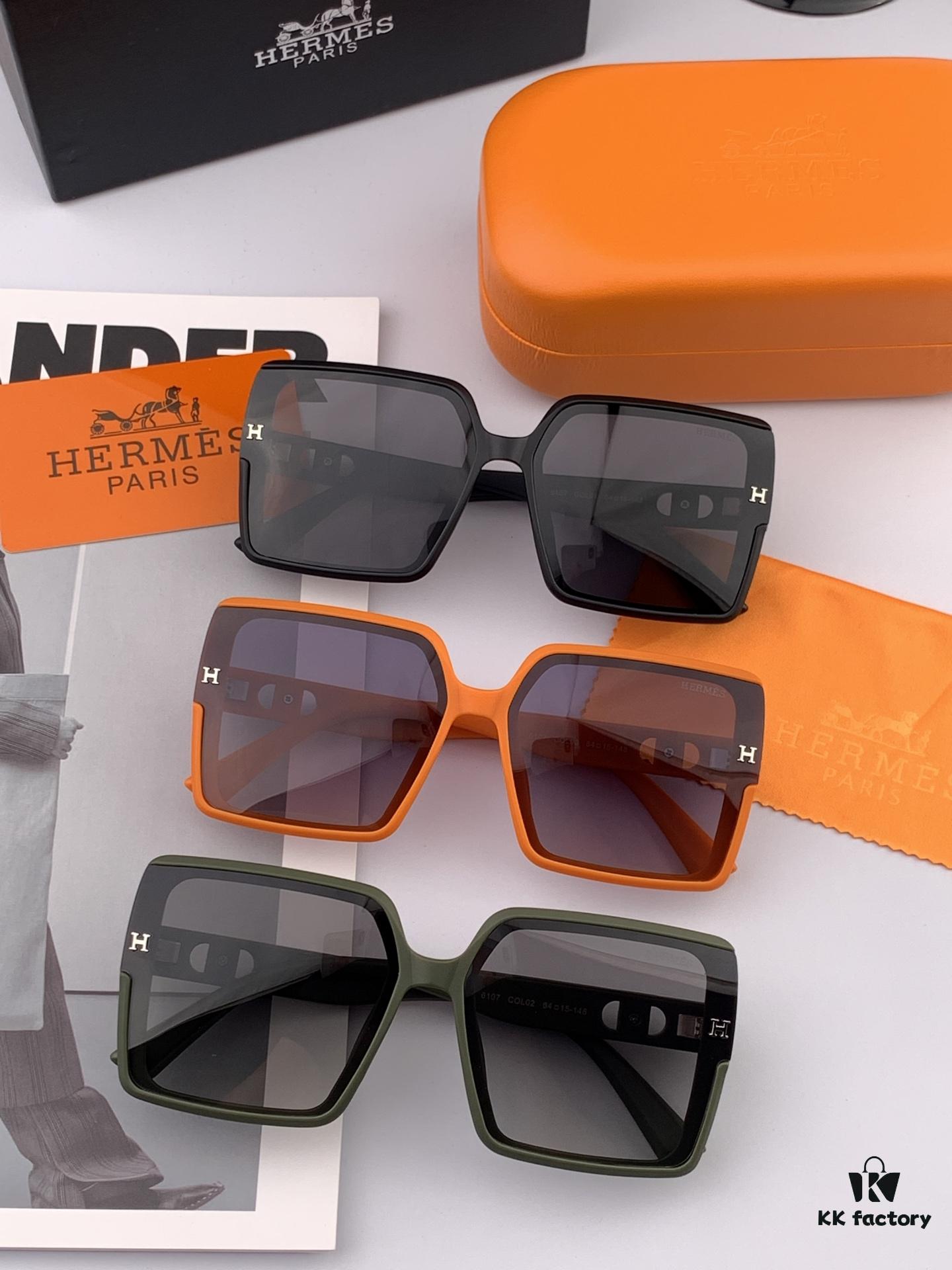 Polarized Series Sunglasses HERMES Original Release H6107 Luxury Square Frame Sunglasses