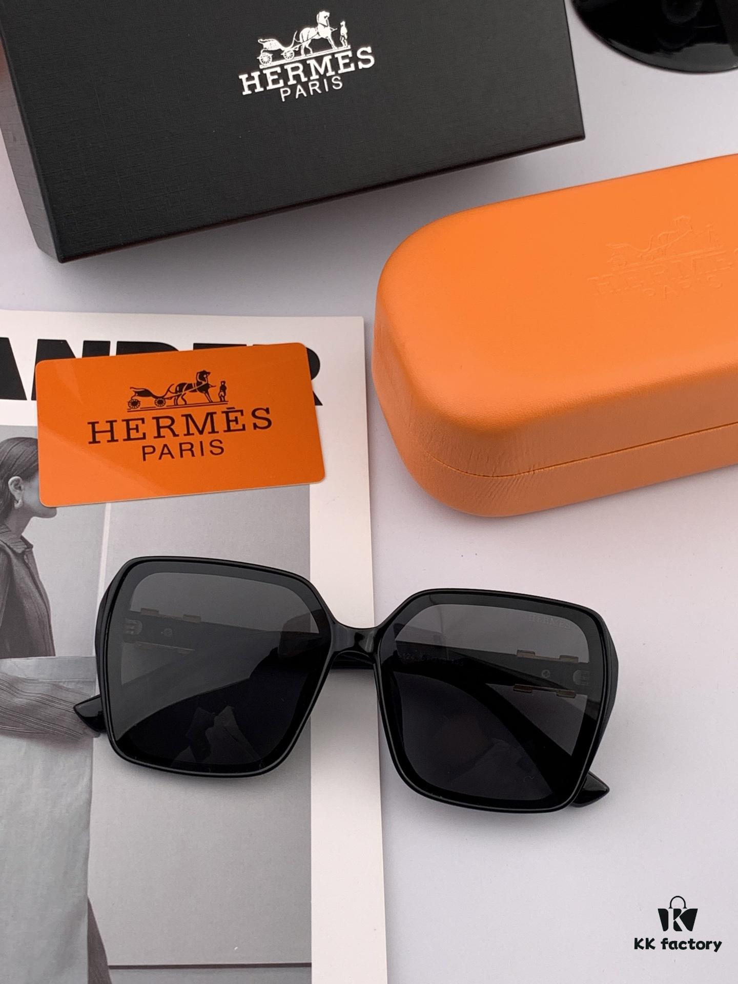 HERMES Spring 2025 New Arrival Original Luxury Square Sunglasses H1245