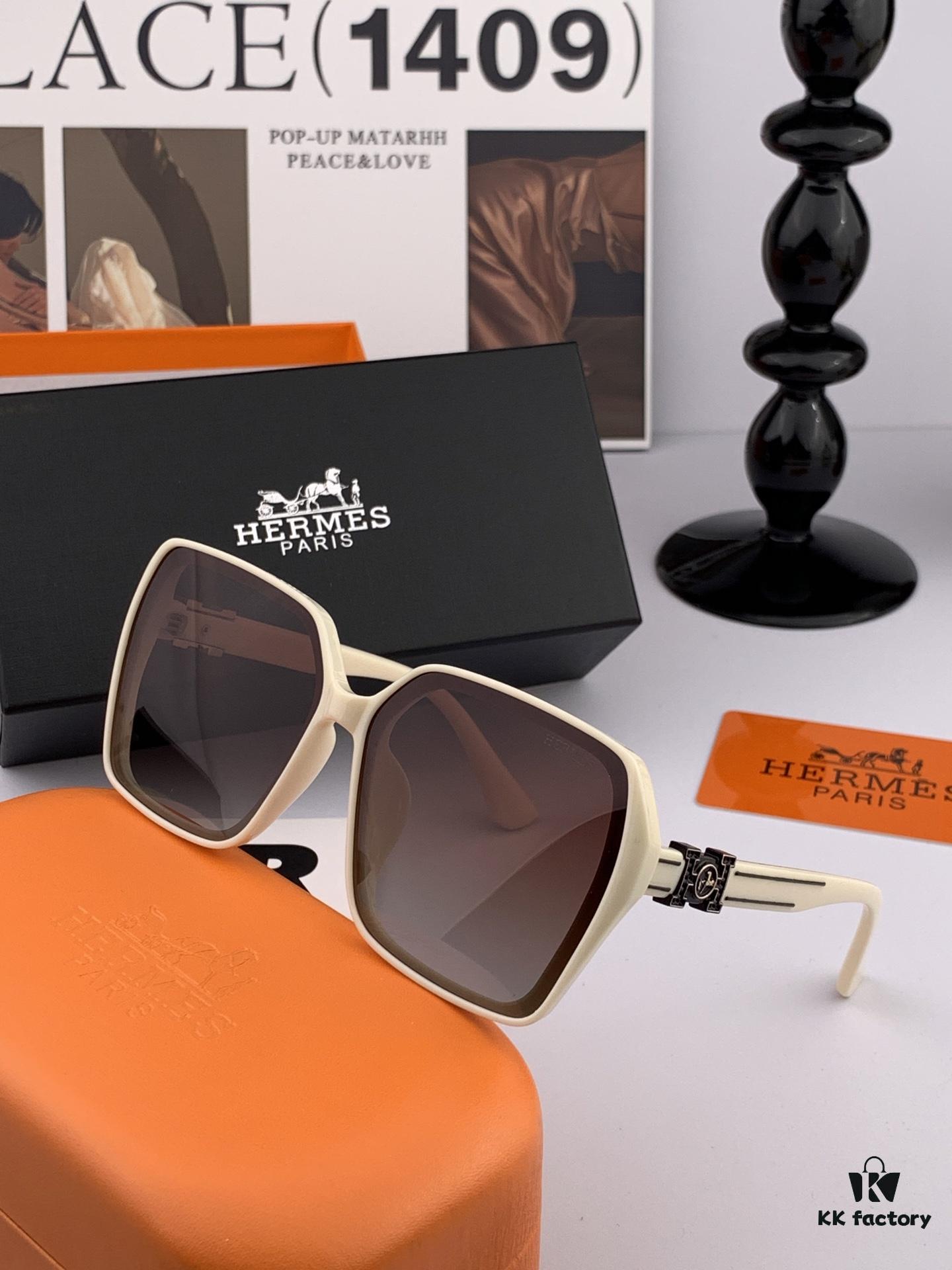 HERMES Spring 2025 New Arrival Original Luxury Square Sunglasses H1245
