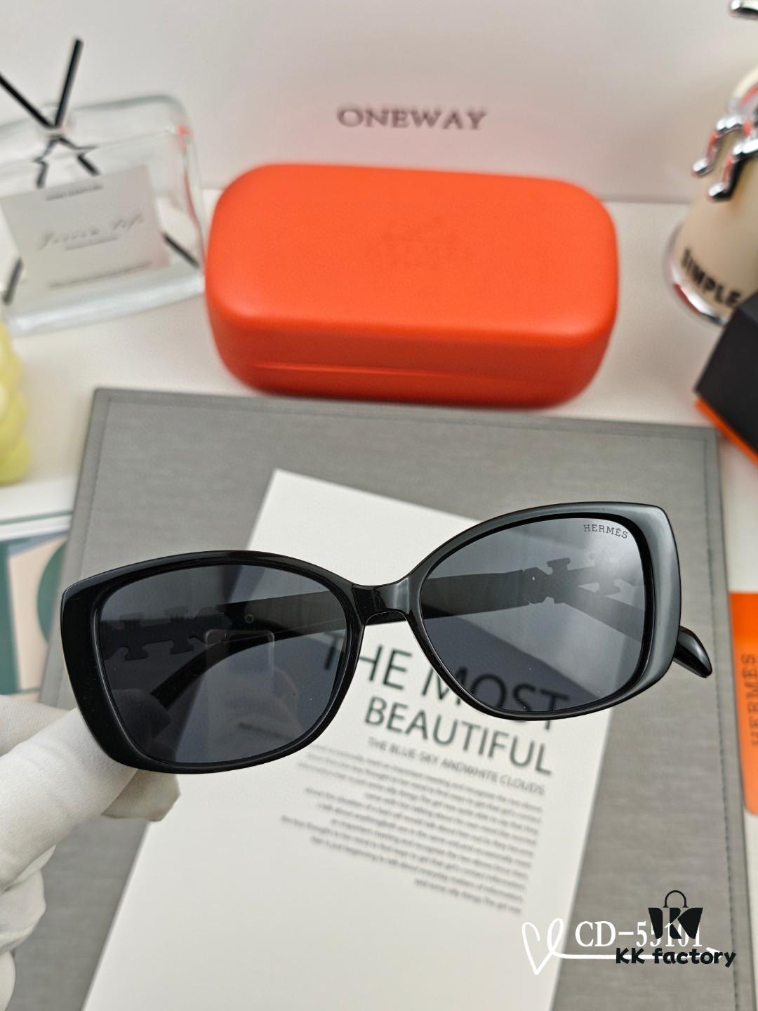 Hermès | New Model Sunglasses with Polarized Lenses, Lightweight TR90 Frame, UV Protection for Travel and Fashion