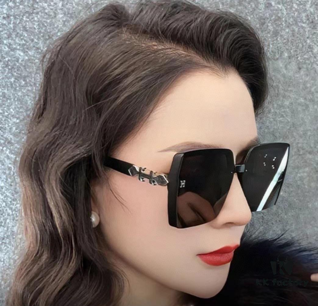 HERMES 2025 Spring New Arrival Original Release Famous Online Ultra-Hot Selling Blue Classic Luxury Global Fashion Square Sunglasses